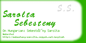 sarolta sebesteny business card